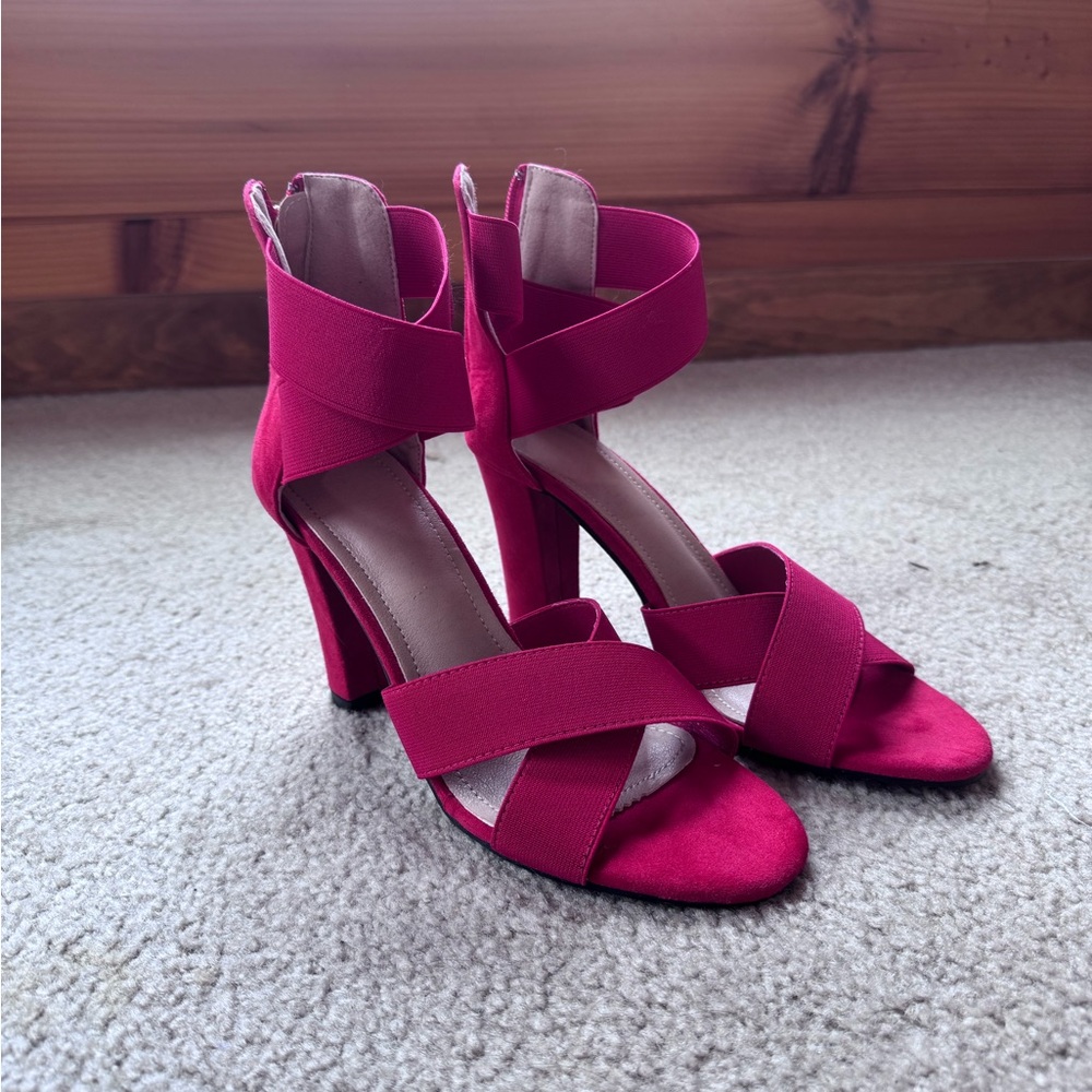 Elegant Pink Strappy Heels